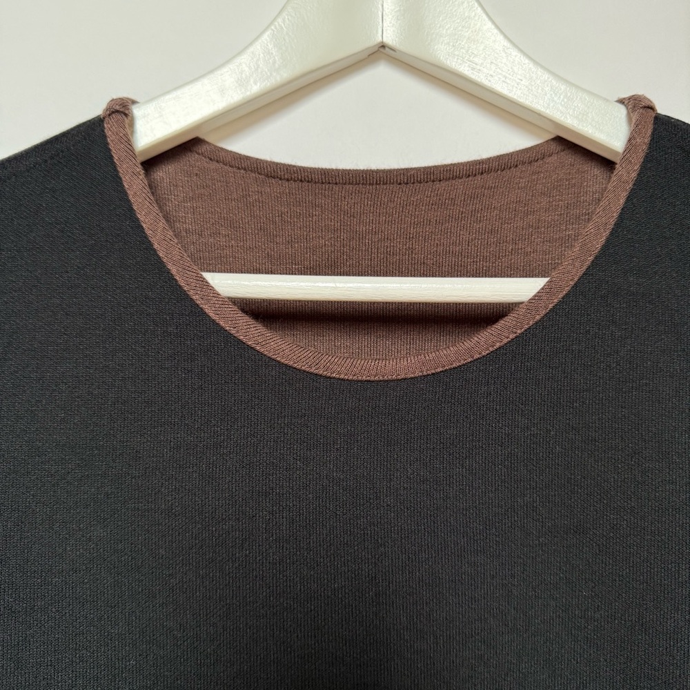 Vintage Reversible Black and Brown Short Sleeve Top - Picture 2 of 10